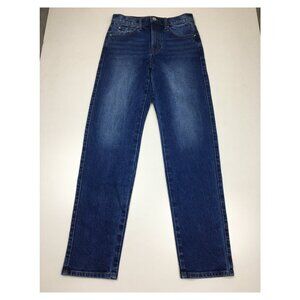 NWOT SENE Studios Straight Dark Wash 5 Pocket Logo Hardware Bespoke Denim Jeans